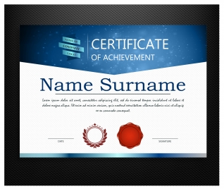 achievement certificate design with modern style