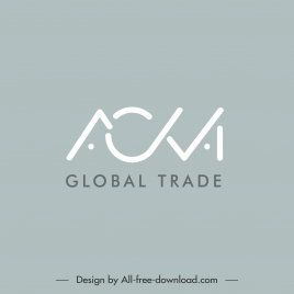 acma logo template flat stylized texts design