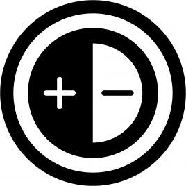 adjust sign template black white symmetric circle shape plus minus elementss