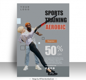 aerobic training poster template dynamic practice