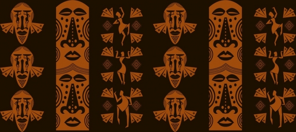 africa pattern design element classical tribal style
