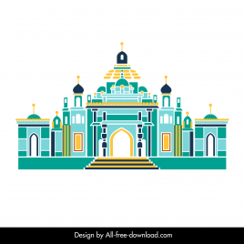 ahmedabad building architecture icon symmetrical classic sketch