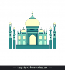 ahmedabad india royal architecture template elegant flat symmetric sketch