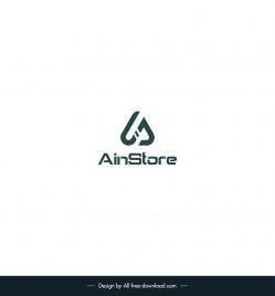 ainstore simple logotype modern flat abstract shape texts design