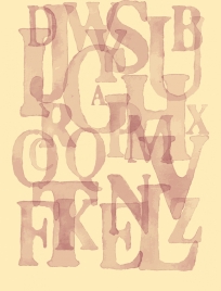 alphabet background artistic texts layout retro design