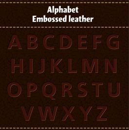 alphabet background dark leather design