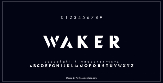 alphabet background modern flat dark black design