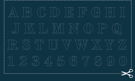 alphabet layout discontinuous design cutting paper decor
