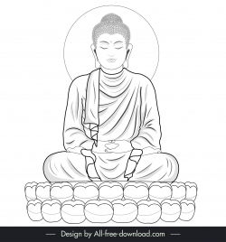 Amitabha buddha illustration icon lotus decor cartoon sketch vectors stock  in format for free download 162 bytes