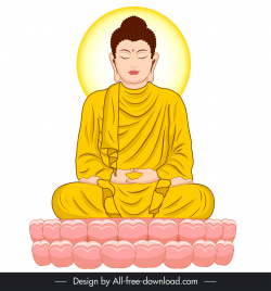 amitabha buddha illustration icon cartoon sketch