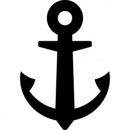 anchor sign icon flat symmetric silhouette symmetry outline