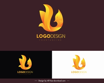 animal logotype fox sketch yellow curved abstract design