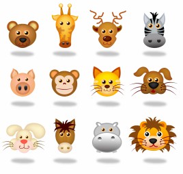 Animals face icons