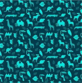 animals repeating pattern vector illustration