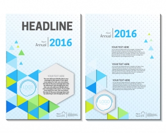 annual report brochure on geometric and spots background