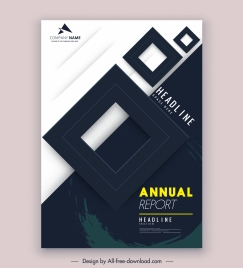 annual report cover template modern squares decor