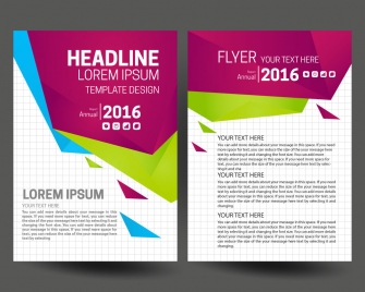 annual report flyer set with modern style background