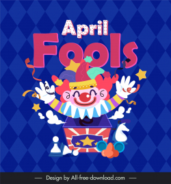 april fools day poster template funny cartoon clown tools cartoon