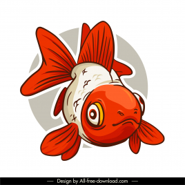 aquarium fish icon classic design colored handdrawn sketch