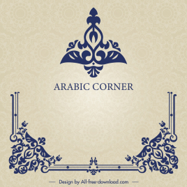 arabic corner design elements symmetric elegant classical