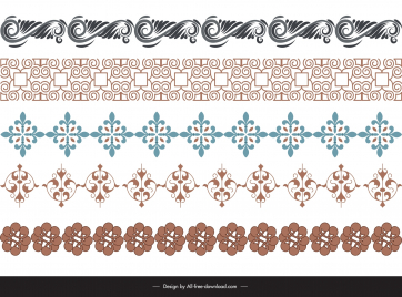 arabic floral seamless border template elegant classic symmetry shapes