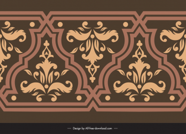 arabic floral seamless border template symmetric repeating retro