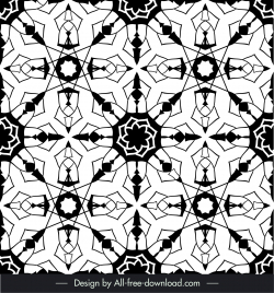 arabic pattern template black and white repeating floral illusion sketch