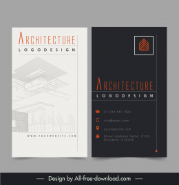 architect business card design templates contrast design architecture sketch