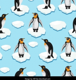arctic pattern penguin ice icons decor