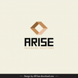 arise logotype 3d geometric shape flat texts decor