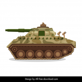 army tank icon modern flat design