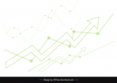 arrows lines stock trade design elements dynamic flat shapes sketch