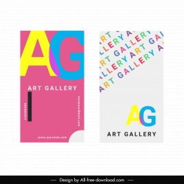art gallery business card templates elegant flat modern texts