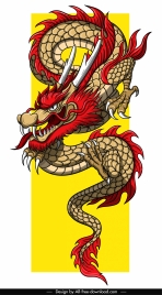 asian dragon template colorful impressive design