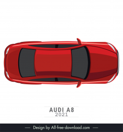 audi a8 2021 car model advertising template modern flat top view sketch