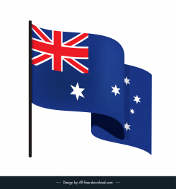 australia flag icon dynamic 3d design