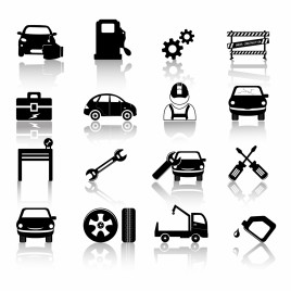 Auto mechanic icons
