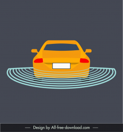auto sensors sign template symmetric car waves sketch