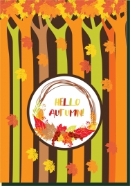 autumn background colorful trees falling leaves decoration