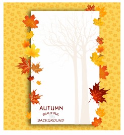 autumn background with maple leaves. Copy space.
