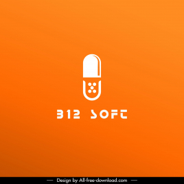 b12 soft capsule logo flat design
