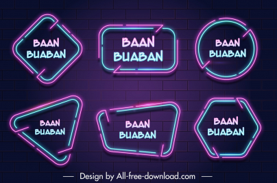 baan buaban neon sign collection shining texts geometric decor