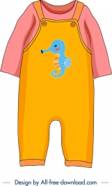 baby clothes template seahorse icon decor