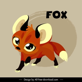 baby fox icon cute emotion sketch