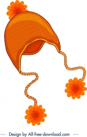 baby hat icon orange 3d design