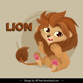 baby lion icon cute cartoon character sketch