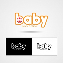 baby logotype sets kid icon texts design