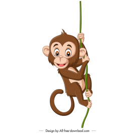 baby monkey icon cute cartoon sketch