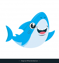 baby shark icon funny cartoon sketch