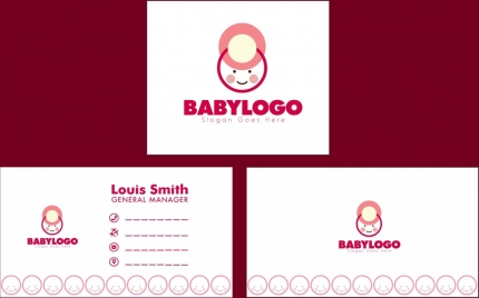 baby shop namecard template kid logo design